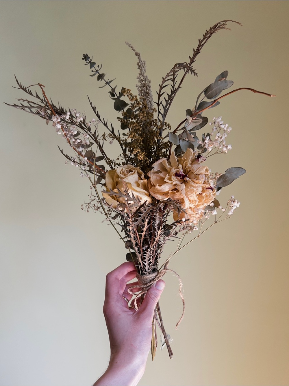 Pasture Meadow Bouquet, Hand Crafted Dried Flowers, Rustic Cottagecore Decor